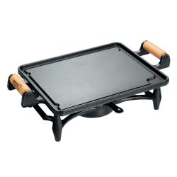 Rchaud de hierro con asas de madera 30x25 cm