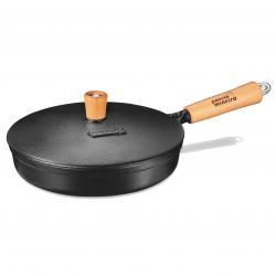 Sartn de hierro con cabo de madera y tapa de hierro 25cm