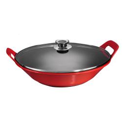 Olla de hierro Risoto roja con tapa de vidrio 2,5 lt