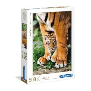 Puzzle Tigre de Bengala con su madre - 500 piezas