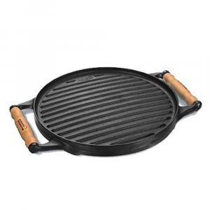 Plancha doble cara con asas de madera