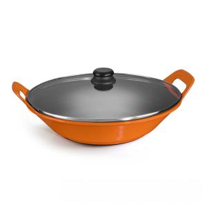 Olla de hierro Risoto naranja con tapa de vidrio 2,5 lt