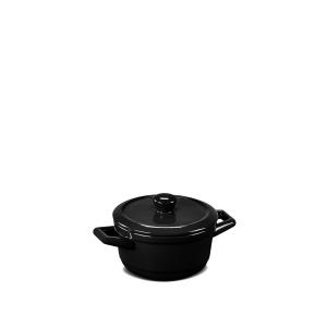 Cacerola Mini De Cermica Negra 500 ml con Tapa cermica