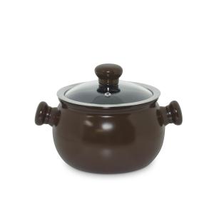Cacerola De Cermica Marrn 2,3 L con Tapa de Vidrio