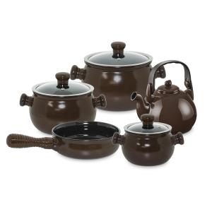 Batera de cocina de Cermica 5 piezas Colonial Marrn Ceraflame Premiere